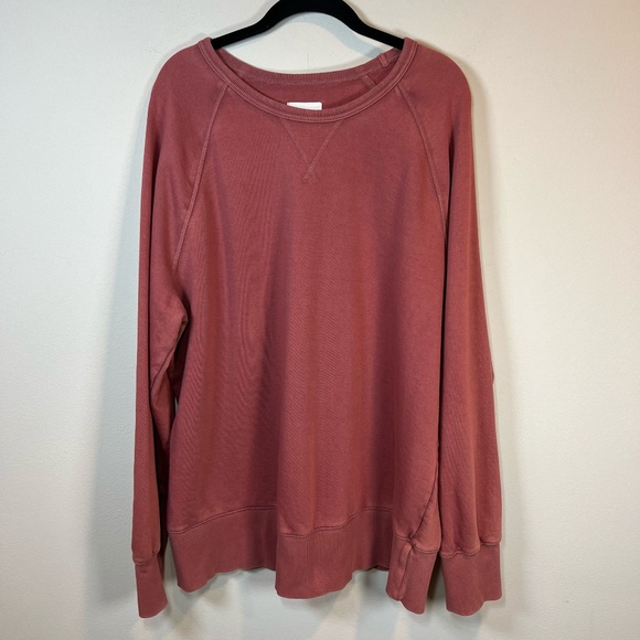 Goodfellow & Co Men's French Terry Crew Neck Cotton Sweatshirt Distressed Red XL - Picture 1 of 11
